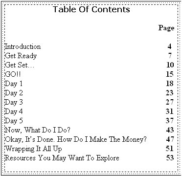 Contents of How to Publish an Ebook